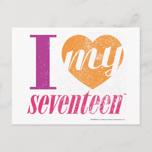 Carte Postale J'Aime Mon 17 Orange (Devant)