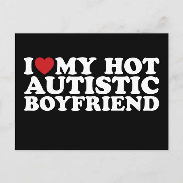 Carte Postale J'Aime Mon Ami Autiste Chaud BF Autisme Coeur (Devant)