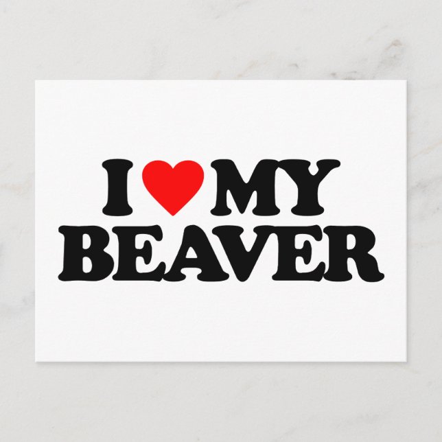 CARTE POSTALE J'AIME MON BEAVER (Devant)
