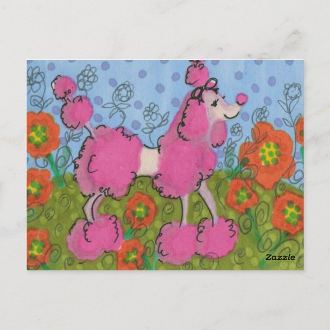 Carte Postale J'aime mon caniche (Dos)