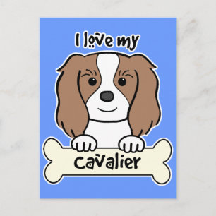 Carte Postale J'Aime Mon Cavalier Roi Charles Spaniel