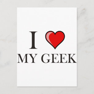 Carte Postale J'aime mon Geek