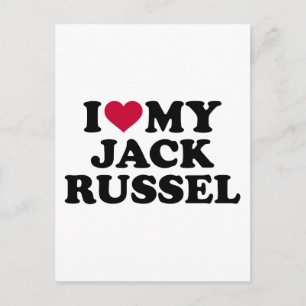 Carte Postale J'aime mon Jack Russel