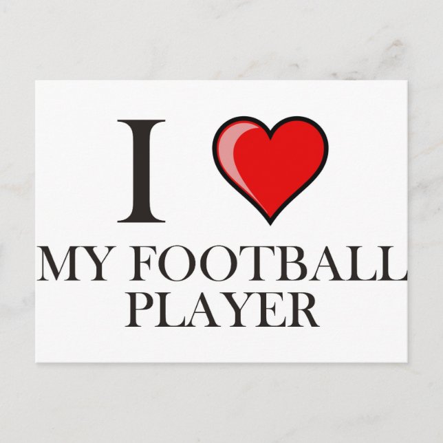 Carte Postale J'Aime Mon Joueur De Football (Devant)