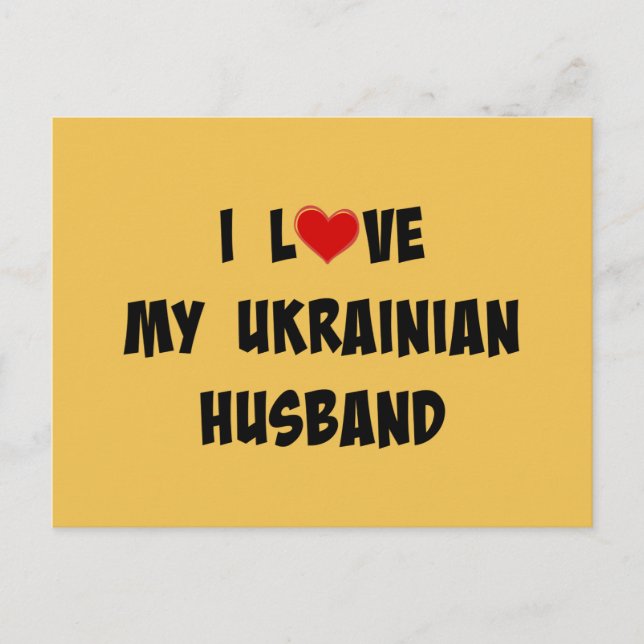 Carte Postale J'Aime Mon Mari Ukrainien (Devant)