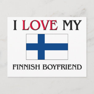 Carte Postale J'aime mon petit ami finlandais