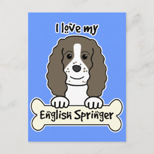 Carte Postale J'Aime Mon Springer Anglais