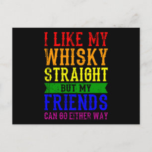 Carte Postale J'AIME MON WHISKY SEC Mois de la fierté LGBT LGBTQ