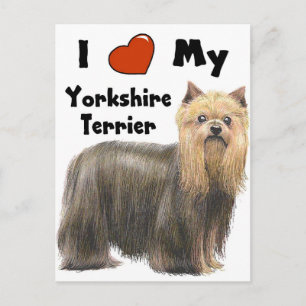 Carte Postale J'Aime Mon Yorkie