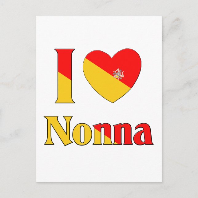 Carte Postale J'aime Nonna (Devant)