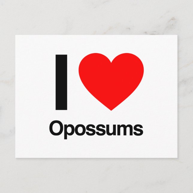 Carte Postale j'aime opossum (Devant)