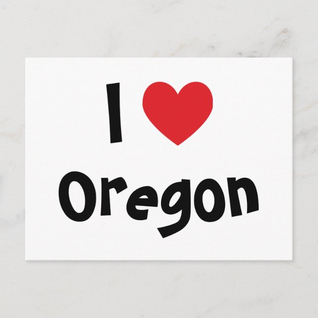 Carte Postale J'aime Oregon (Devant)