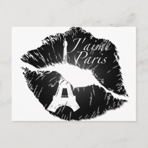 Carte Postale J'aime Paris Lips