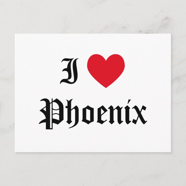 Carte Postale J'aime Phoenix (Devant)