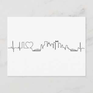 Carte Postale J'aime Pittsburgh dans un style ecg extraordinaire