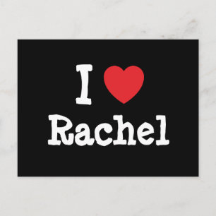 Carte Postale J'aime Rachel coeur T-shirt