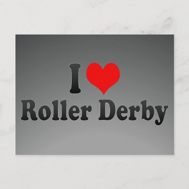 Carte Postale J'aime Roller Derby (Devant)