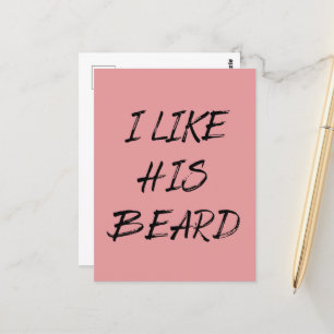 Carte Postale J'aime sa barbe homme barbu drôle