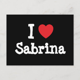 Carte Postale J'aime Sabrina coeur T-shirt