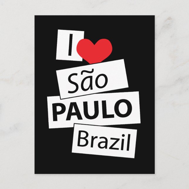 Carte Postale J'aime Sao Paulo Brésil (Devant)