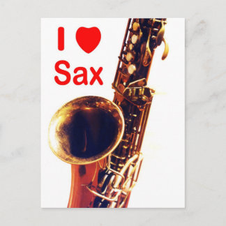 Carte Postale J'aime Sax