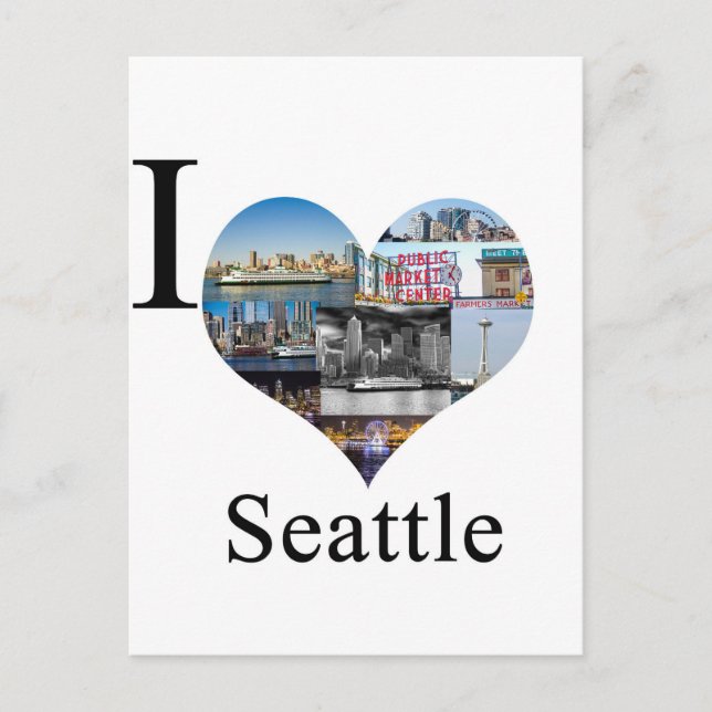 Carte Postale J'aime Seattle (Devant)