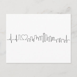 Carte Postale J'aime Seattle dans un style extraordinaire