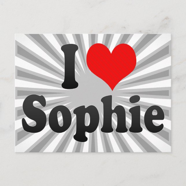 Carte Postale J'aime Sophie (Devant)