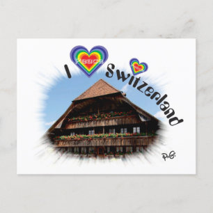 Carte Postale J'aime Suisse Postkarte