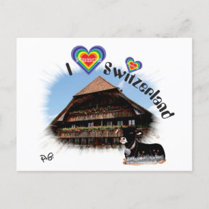 Carte Postale J'aime Suisse Postkarte