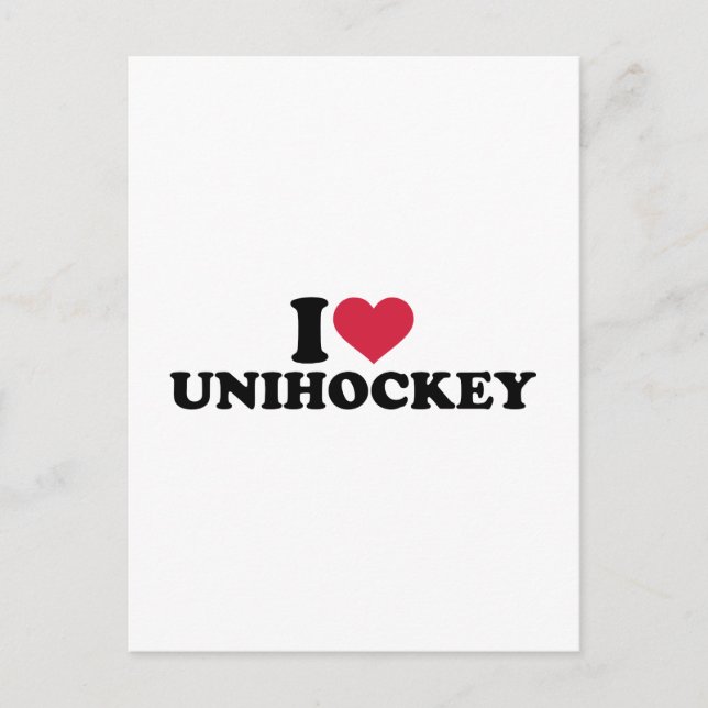 Carte Postale J'aime Unihockey (Devant)