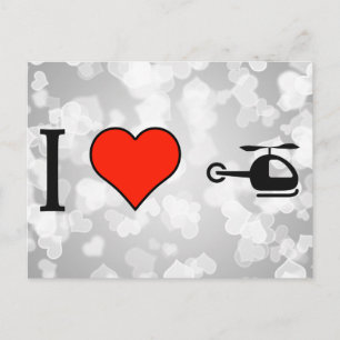 Carte Postale J'Aime Voler Avec Un Hélicoptère