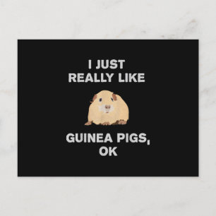 Carte Postale J'Aime Vraiment Les Cochons De Guinée Ok Drôle Coc