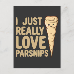 Carte Postale J'Aime Vraiment Les Parsnips - Cute Kawaii Parsnip