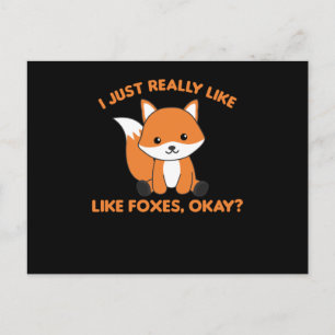 Carte Postale J'Aime Vraiment Les Renards Ok Funny Fox