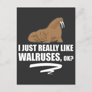 Carte Postale J'Aime Vraiment Walruses OK - Funny Walrus