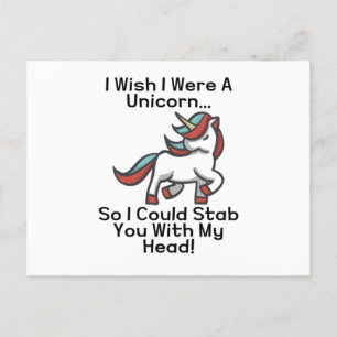 Carte Postale J'Aimerais Être Une Unicorne