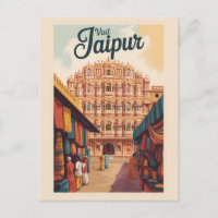 Jaipur Inde Hawa Mahal Illustration Art Voyage