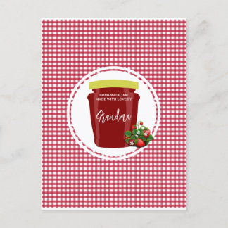 Carte Postale Jam fait maison Rouge et blanc En vichy modifiable