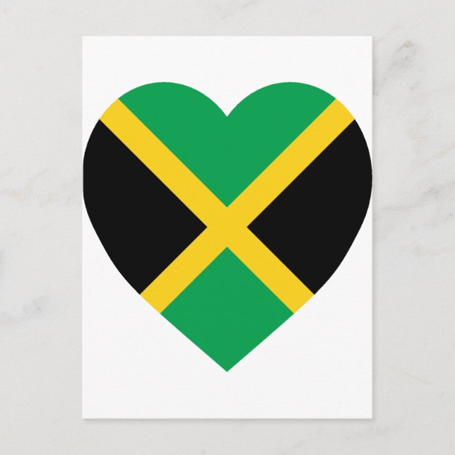 Carte Postale Jamaïcaine - Coeur du drapeau (Devant)