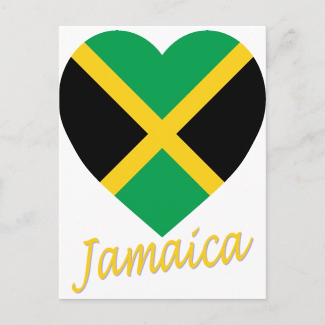 Carte Postale Jamaïcaine - Coeur du drapeau (Devant)