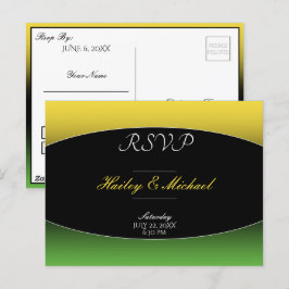 Carte Postale Jamaïque Green Gold Caraïbes mariage élégant RSVP