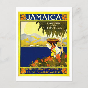 Carte Postale Jamaïque, Le joyau des tropiques, style Vintage