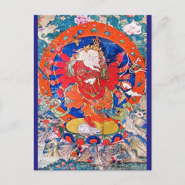 Carte Postale Jambhala rouge divinité bouddhiste (Devant)