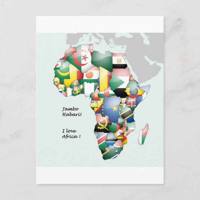 Carte Postale Jambo Habari Afrique ! J'aime l'Afrique (Devant)