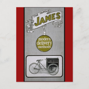 Carte Postale James 1913 Livraison Bicycle Publicité