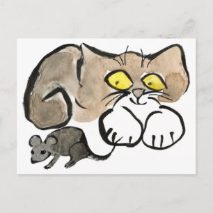 Carte Postale James has a Mouse by it's Tail
