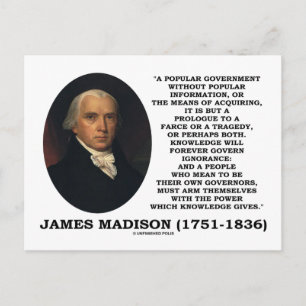 Carte Postale James Madison Connaissances pour toujours Gouverna