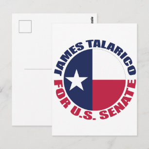 Carte Postale James Talarico pour le Sénat américain Drapeau du 