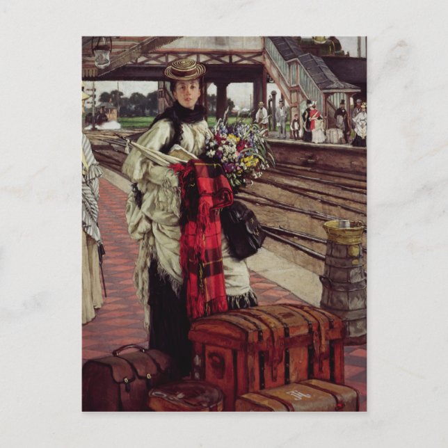 Carte Postale James Tissot | Attente à la gare (Devant)
